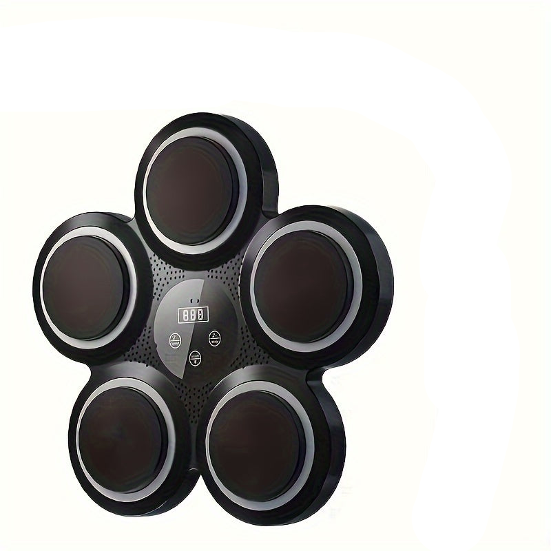 Wall-Mounted Electronic Boxing Training Pad with Dynamic Rhythms(Black)