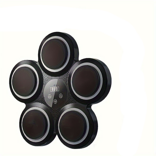 Wall-Mounted Electronic Boxing Training Pad with Dynamic Rhythms(Black)