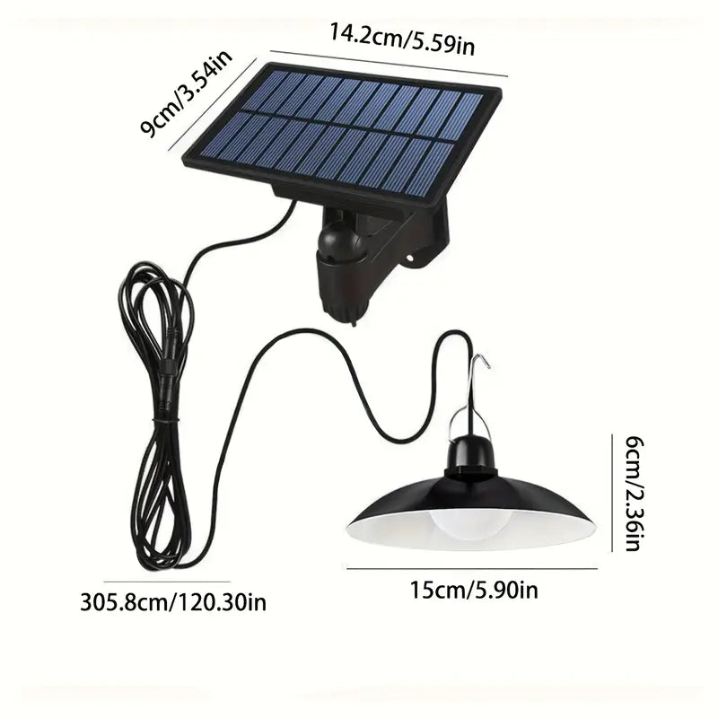 Double Head Solar Hanging Light Motion Sensor - LED Pendant Lamp with Remote Control