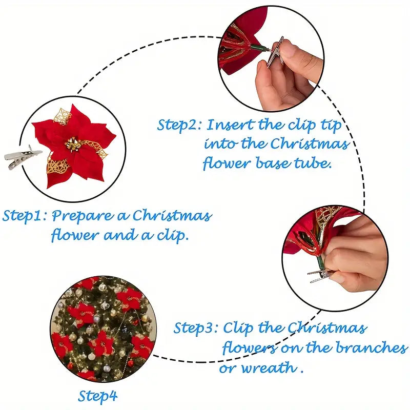 30PCS Mini Metal Clips for Christmas - Festive Ornament Fixing Clips