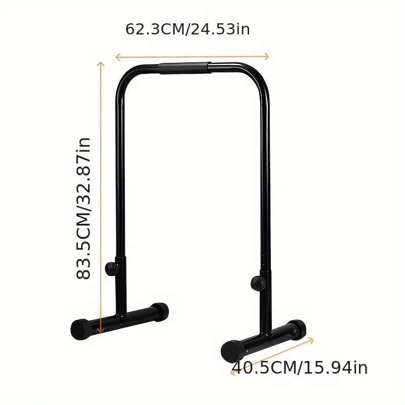 Adjustable Heavy Duty Dip Parallel Bars, Pull-Up Bars - Universal Use (Black)