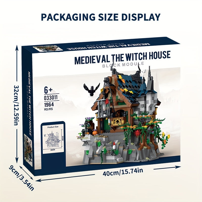 1964pcs Enchanted Medieval Witch House - LED Light-Up