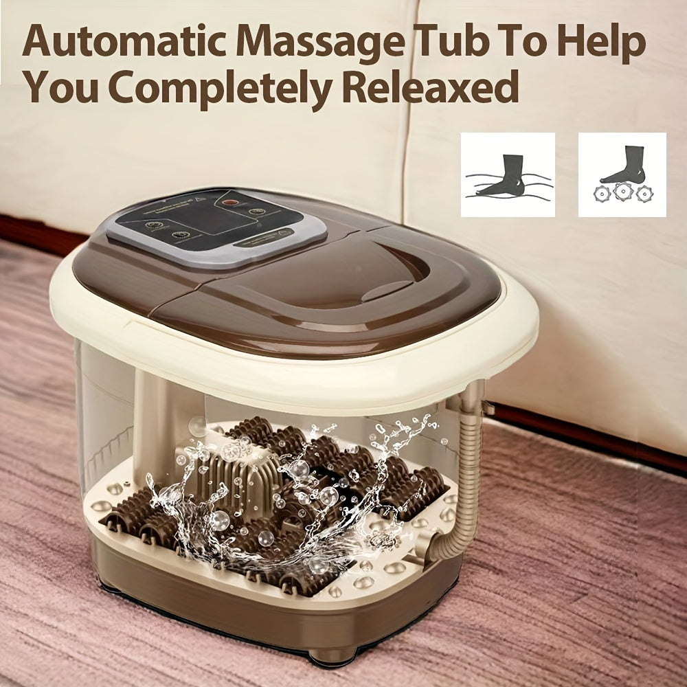 Electric Foot Spa Bath Massager with Shiatsu Rollers(Brown)