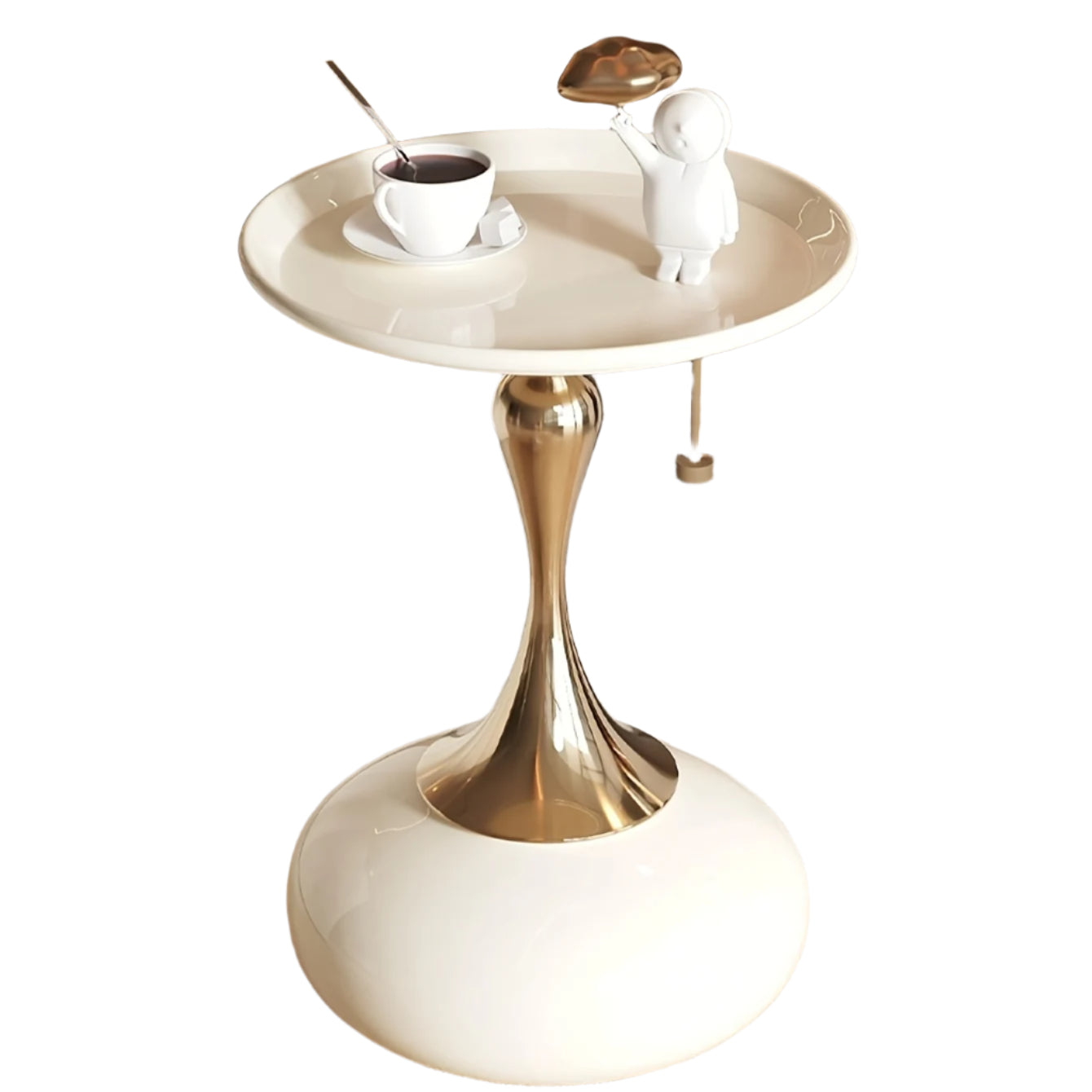 Round Side Table for Living Spaces (White)