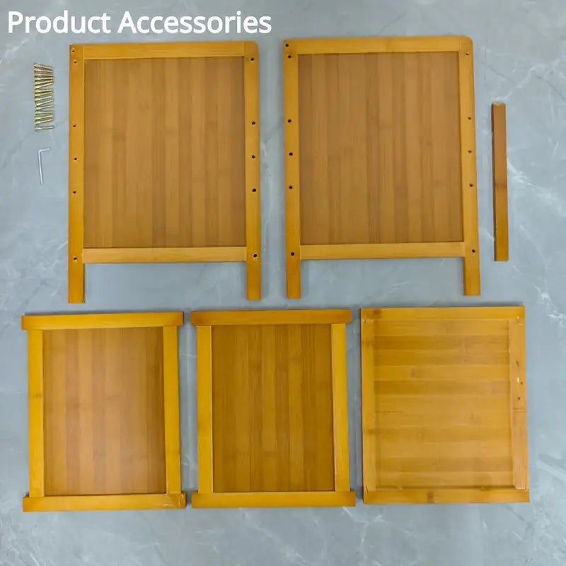 Bamboo  Bedside Table with Open Shelves - Tawny