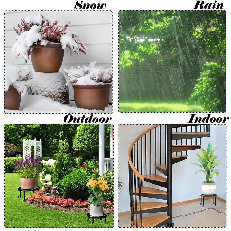 5-Pack Metal Plant Stands for Indoor and Outdoor Use