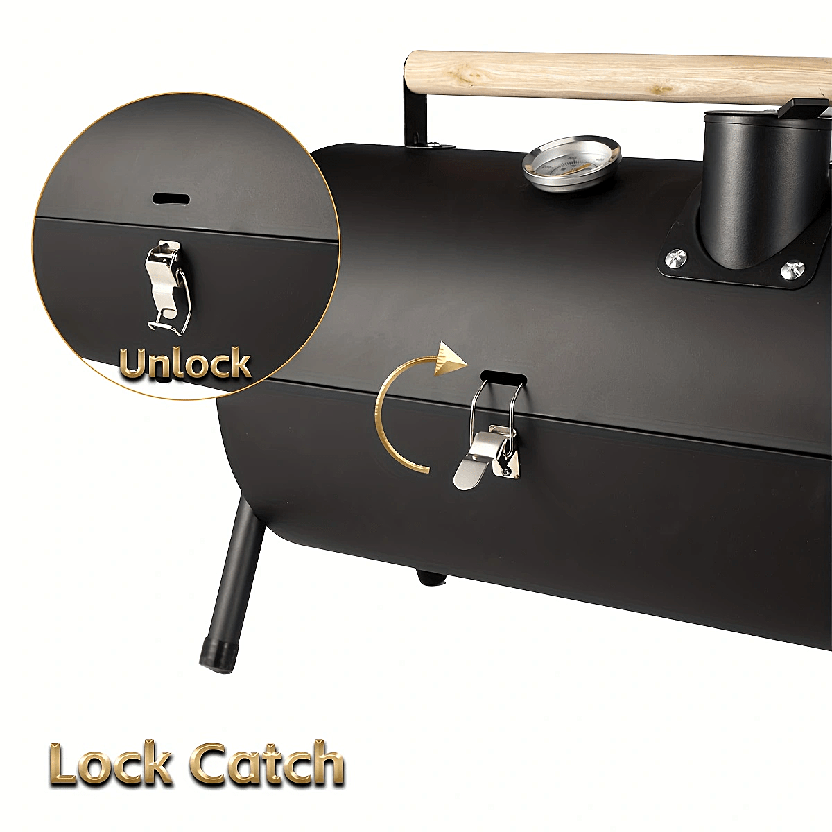 Portable Charcoal Grill BBQ Smoker with Handle