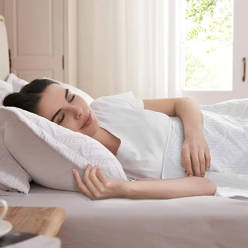 White Microfiber 3-Piece 150GSM Bedspread Set - Queen Size