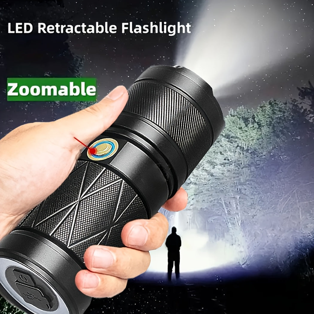 Tactical Flashlight Rechargeable Zoomable 8 Modes