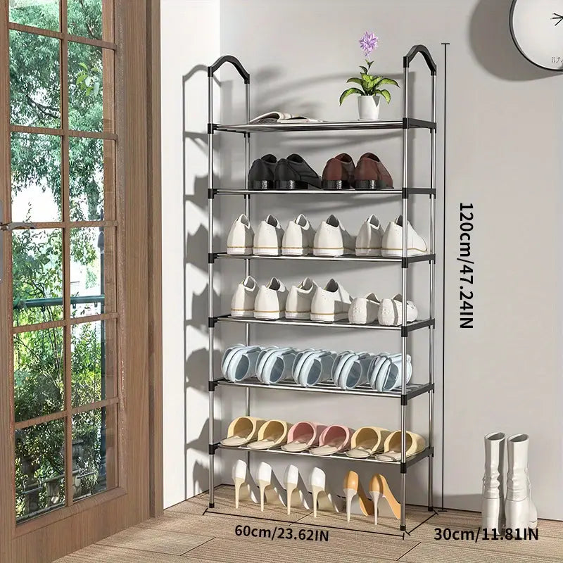 Organize your shoe collection with this multi-layer shoe rack
