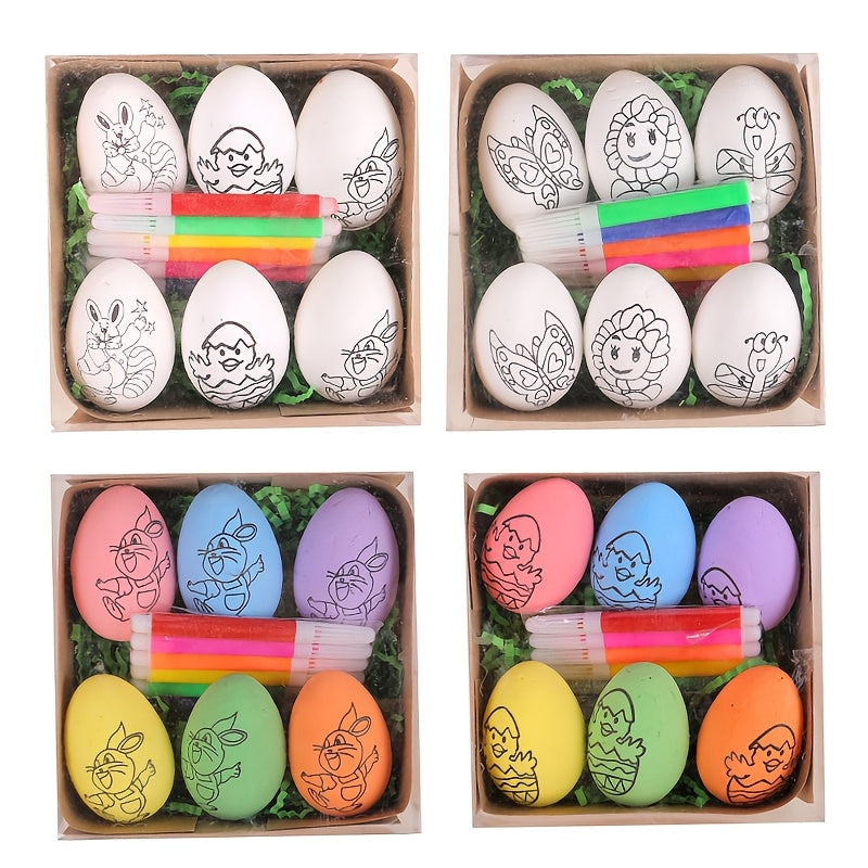12 Pack Easter Egg Painting Kit Plastic Eggs