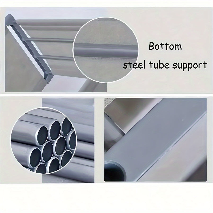 4-Storey Multifunctional Metal Bookshelf with Back Panel