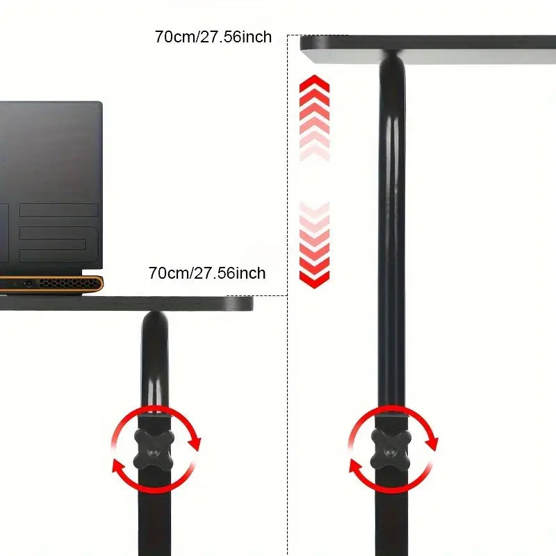 Black Lift Table Desk with Pulley to Adjust Height
