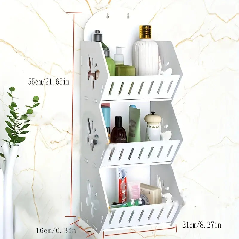 Vinyl Hanging Bathroom Storage Rack - Shelf Butterfly Large