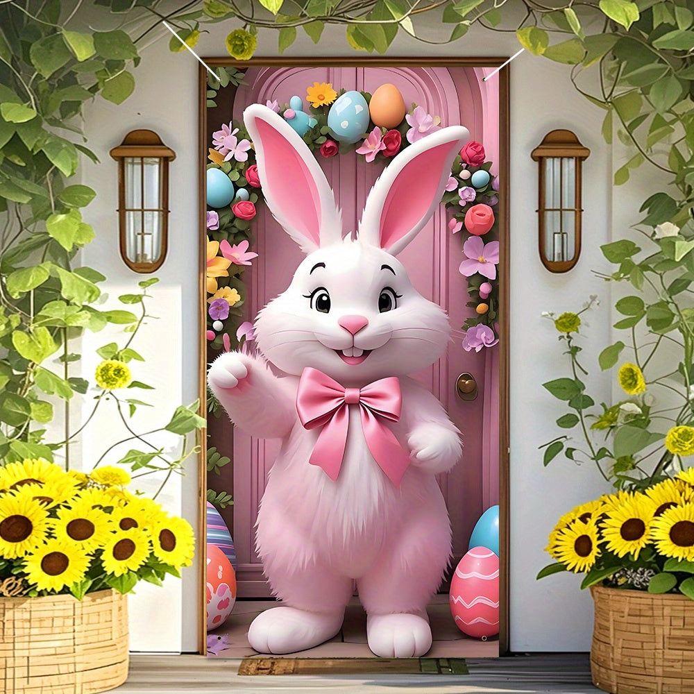 Charming Pink Easter Bunny Party Banner
