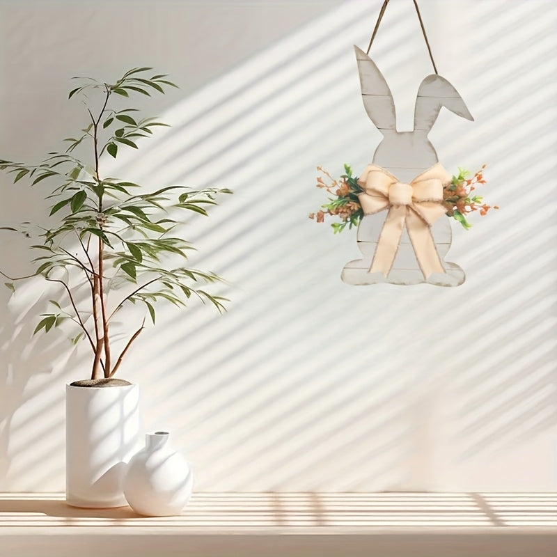Rabbit Shaped Butterfly Wooden Holiday Hanging Decoration