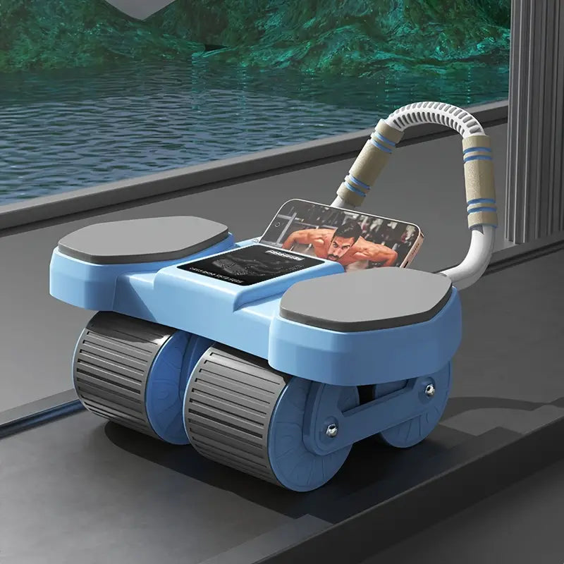 1pc Automatic Rebound Abdominal Roller - Portable 4-Wheel