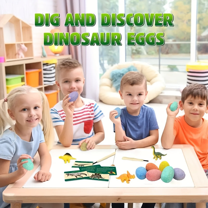 Colorful Dinosaur Fossil Digging Egg Set (12 Eggs)