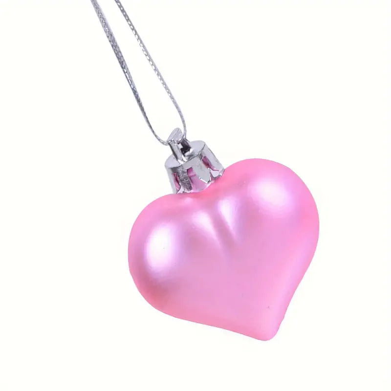 36-Piece Heart Shaped Ornaments Set – Pink & Red