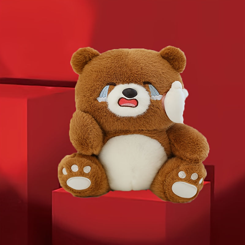 Happy Crying Bear Plush Toy for Valentines Gift