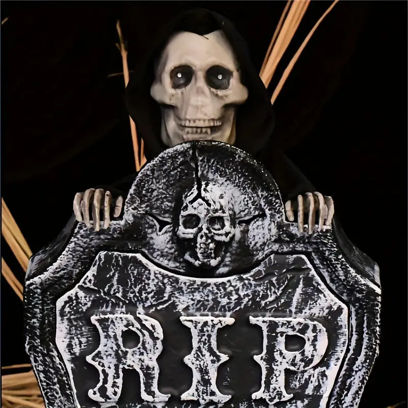 Haunted Resin Tombstone: Illuminated Graveyard Décor with LED Lights
