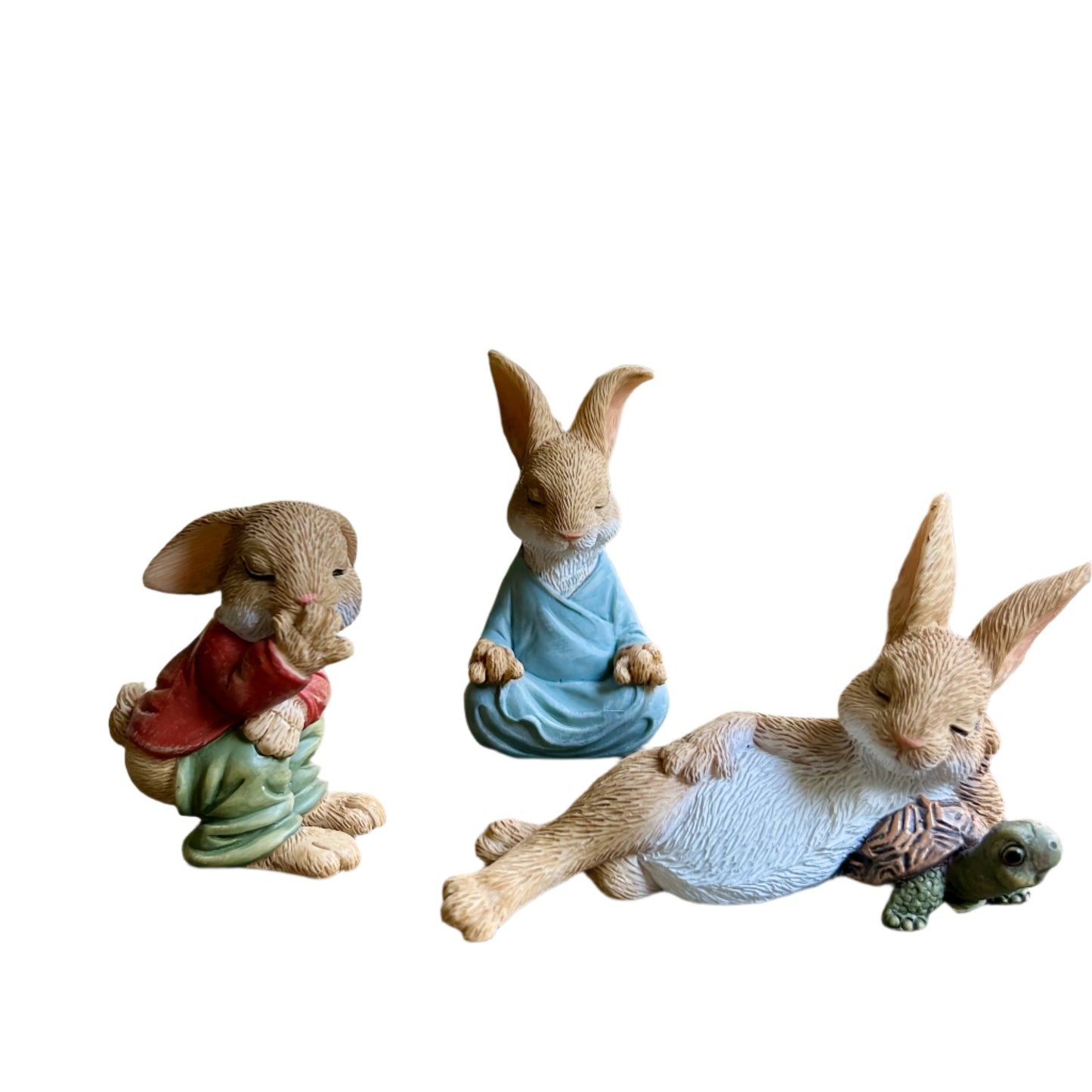 Rustic Resin Rabbit Sculpture Set for Home & Garden (3pcs)