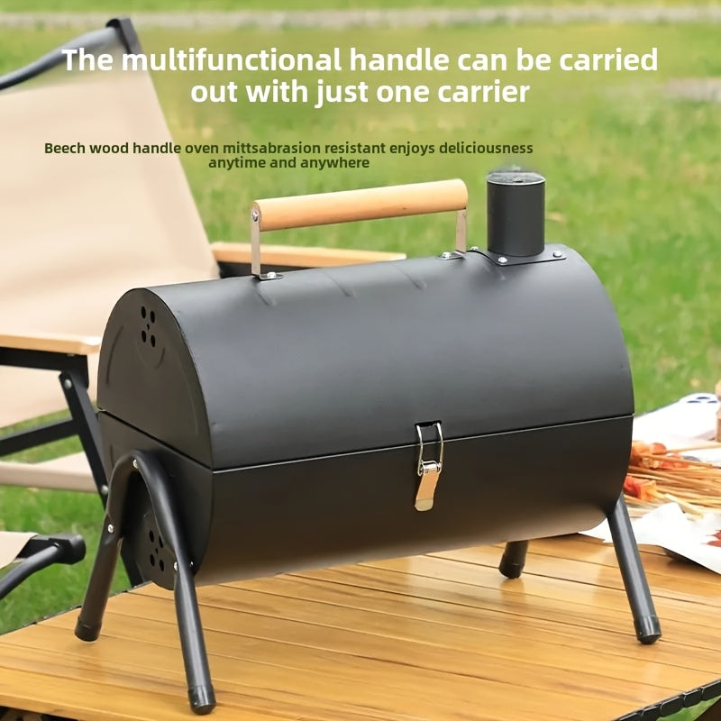 Portable Double-Sided Charcoal BBQ Grill with Foldable Design