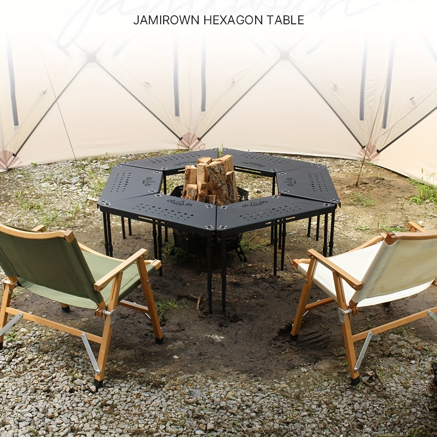 Aluminum Camping Table Non-Folding Hexagonal