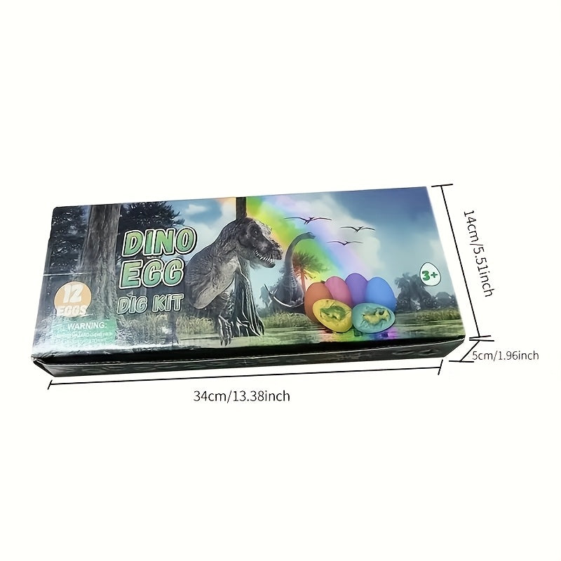 Colorful Dinosaur Fossil Digging Egg Set (12 Eggs)