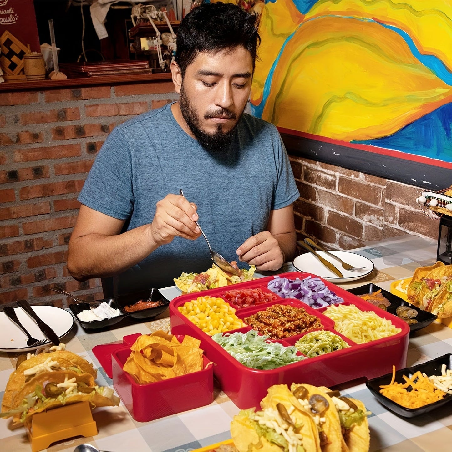 Taco Plate Set with 12 Holders