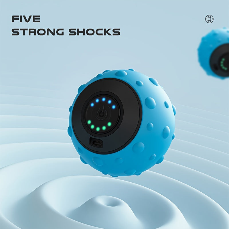 Portable USB Rechargeable Massage Ball – 5-Speed(Blue)