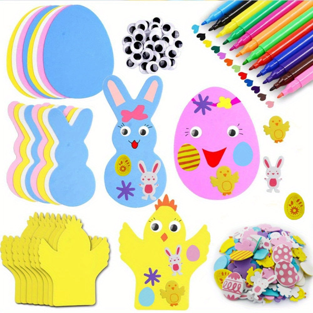 191pcs Easter Craft Kit DIY Foam Stickers Set