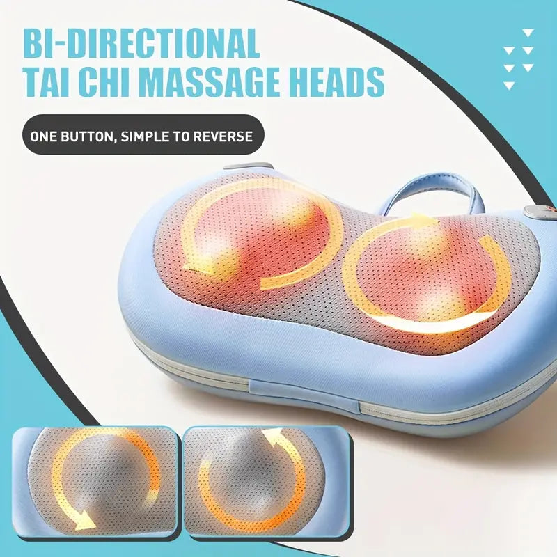 3D Massage Pillow with Heat Function (Blue)