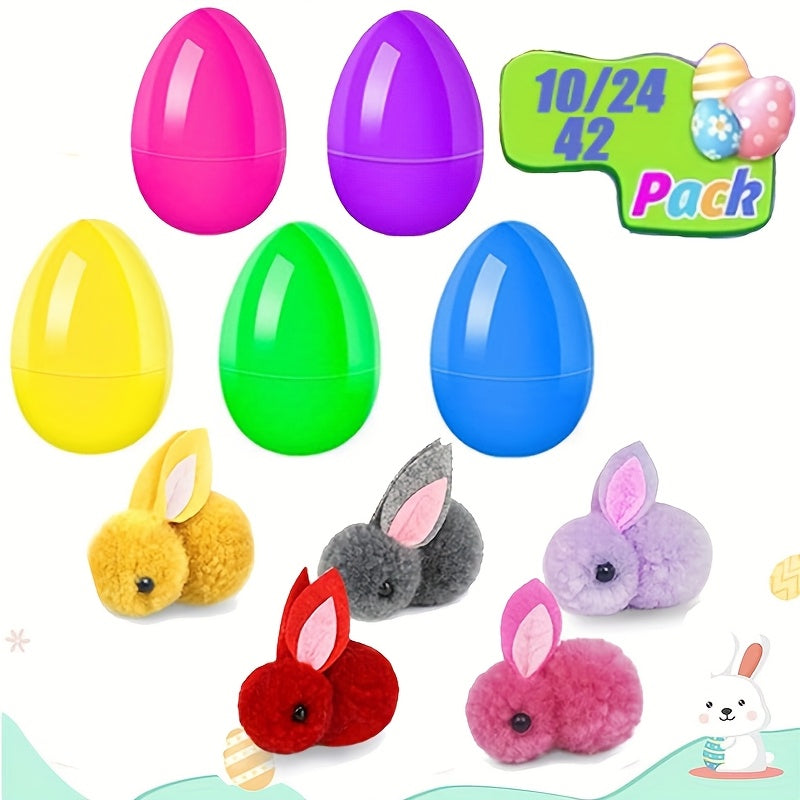 42pcs Colorful Easter Eggs with Stuffed Bunny Animals