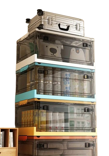 Stay organized with style using this roomy, stackable storage container