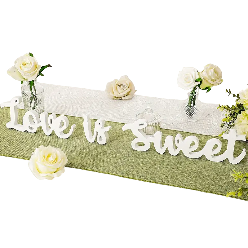 Love Is Sweet" Wooden Banner Decoration Sign - White