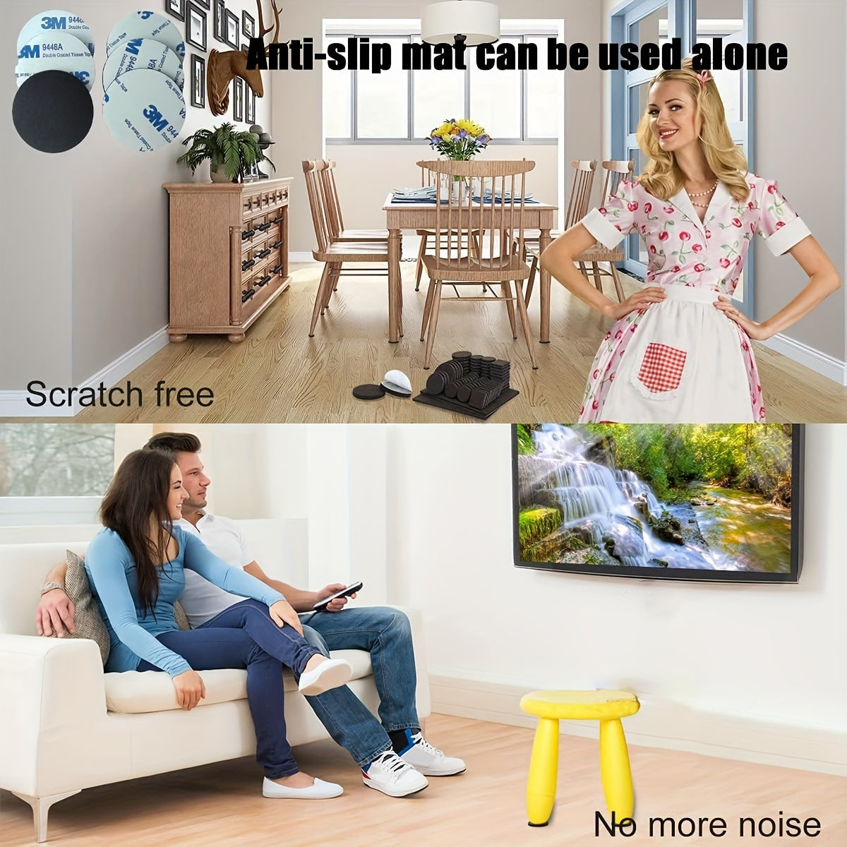 Office Chair Casters with Self-Adhesive Pads (6 pcs)