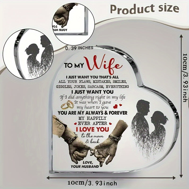 Heart Shaped Acrylic Plaque Romantic Gift Keepsake