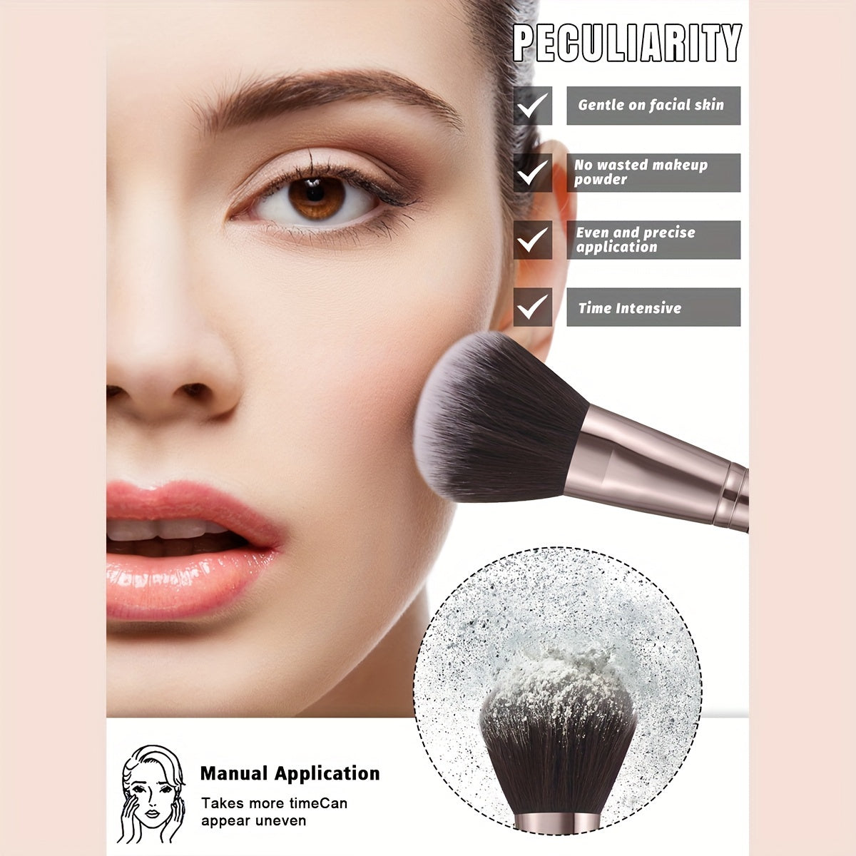 Coffee Makeup Brush Set with Sponges (55-Piece)