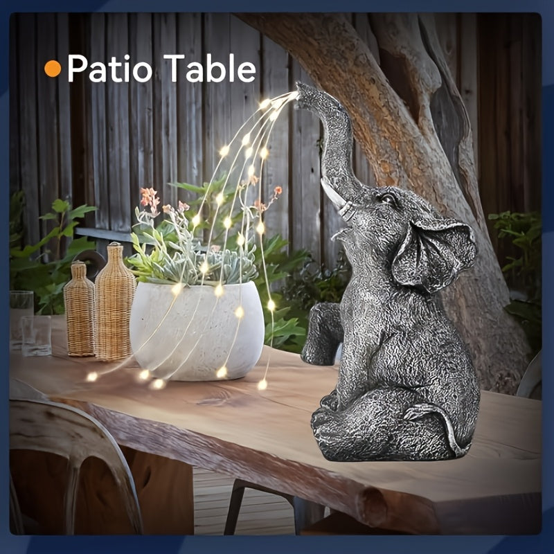 Solar Elephant LED Lantern Garden Light Outdoor Decor