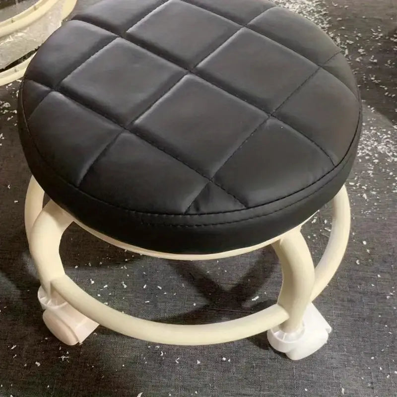 Step Up Your Decor Game with a Trendy Round Rolling Stool