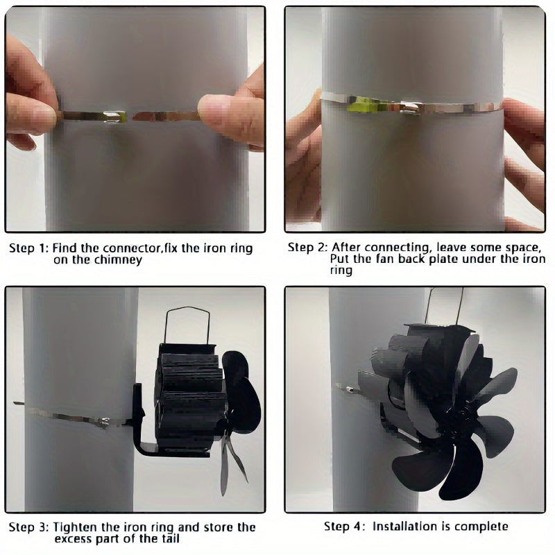 6-Blade Quiet Fireplace Fan Heat Circulator