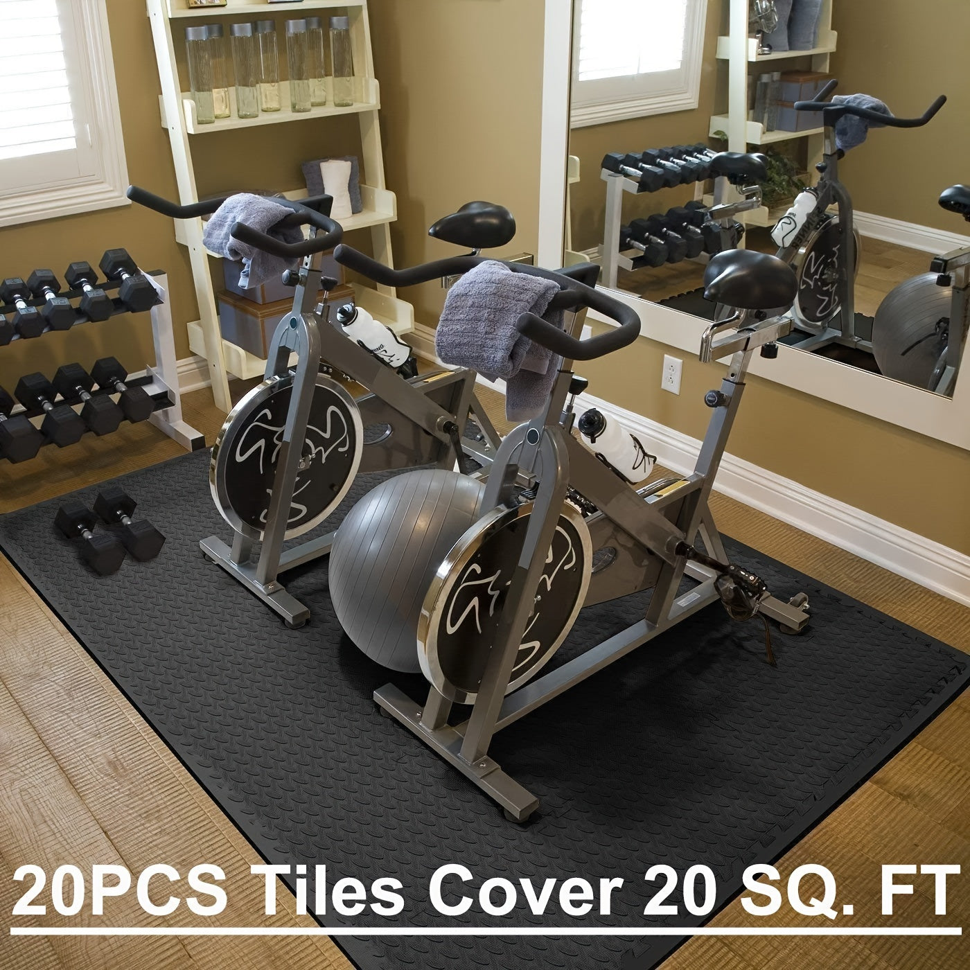 Interlocking Black EVA Fitness Mats Set (20pcs)