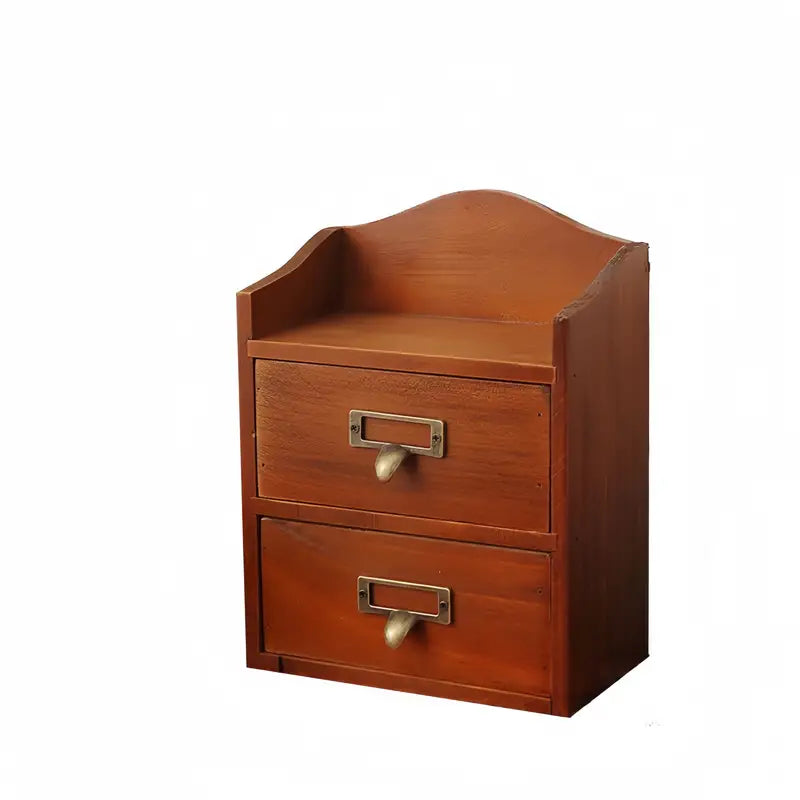 Vintage Solid Wood Drawer Cabinet with Metal Hanging Buckle