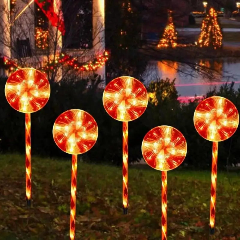 Luminous Lollipops: Festive Christmas Garden Lights Set