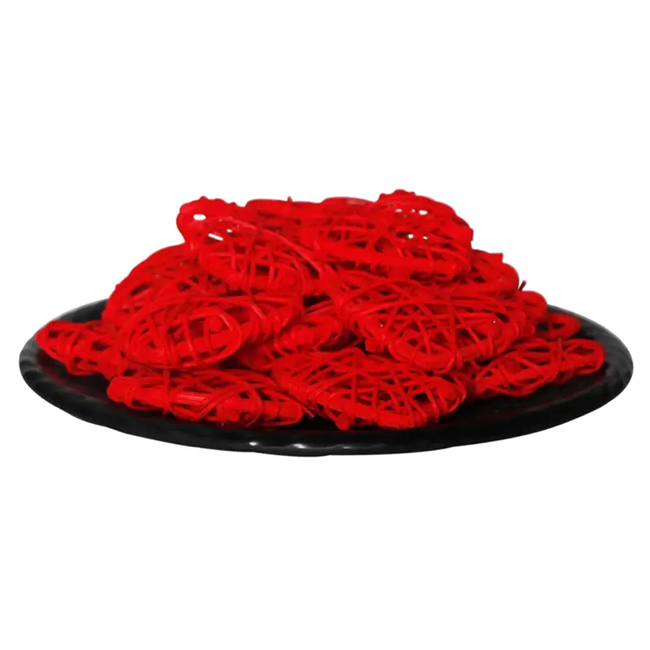 Red Heart-shaped Rattan Decorative Balls Set - 12pcs