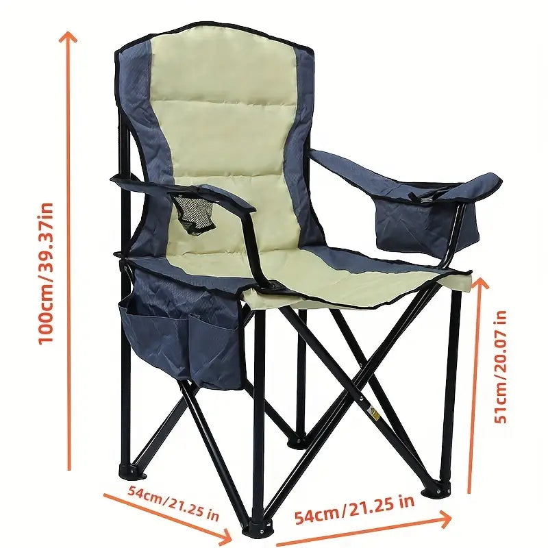 Portable Outdoor Folding Chair - Beige Yellow