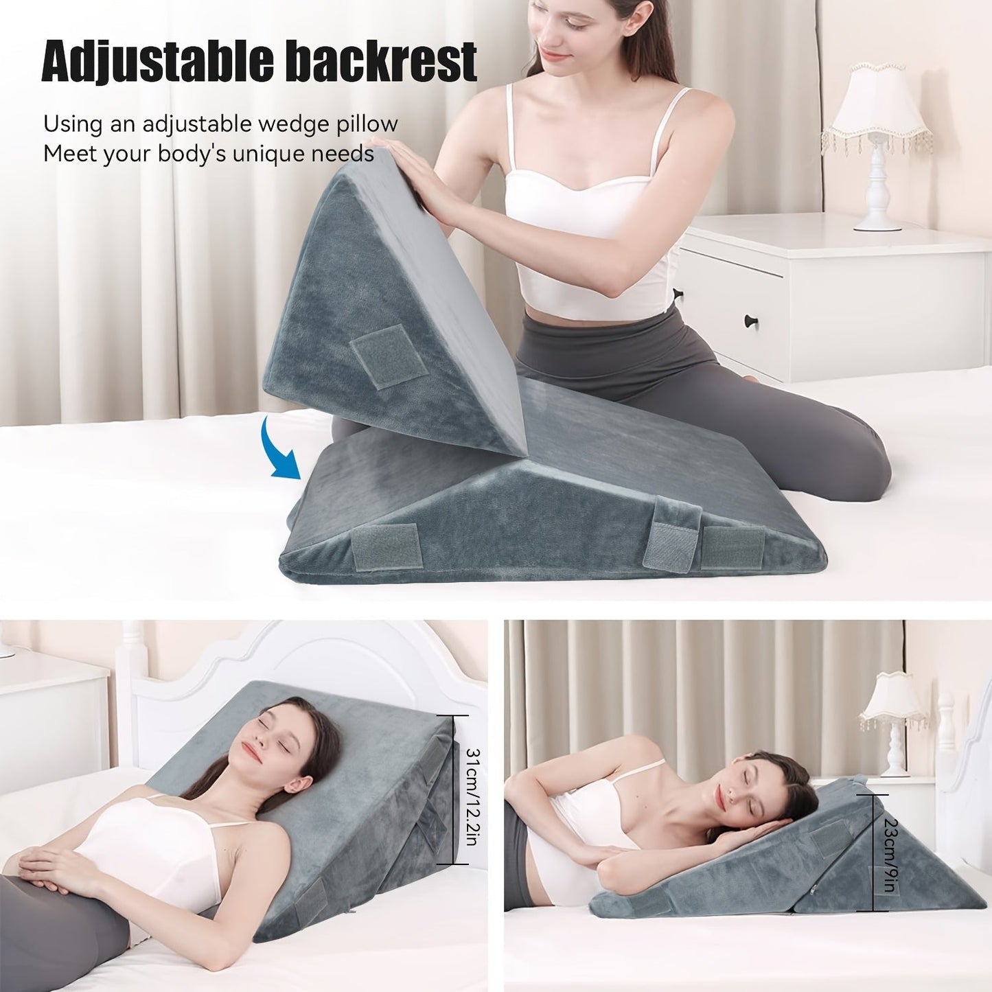 Wedge Pillow Set for Sleep Support (4pcs)
