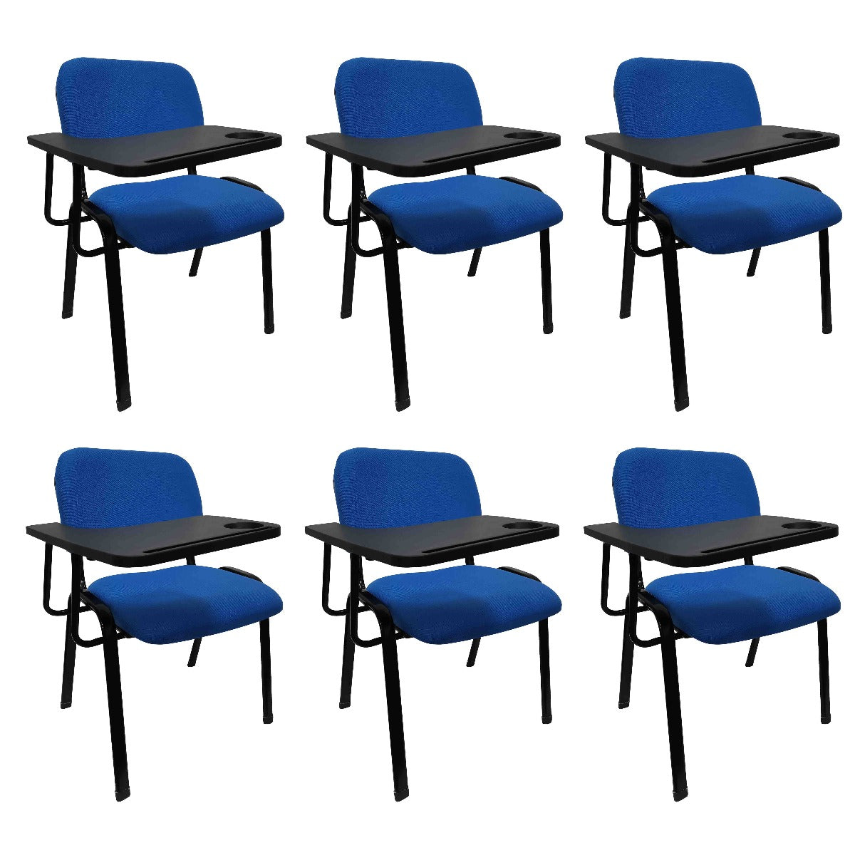 Lecture Chair with Table Top for Classroom Lecture Training Conference (Set of 6-Blue)