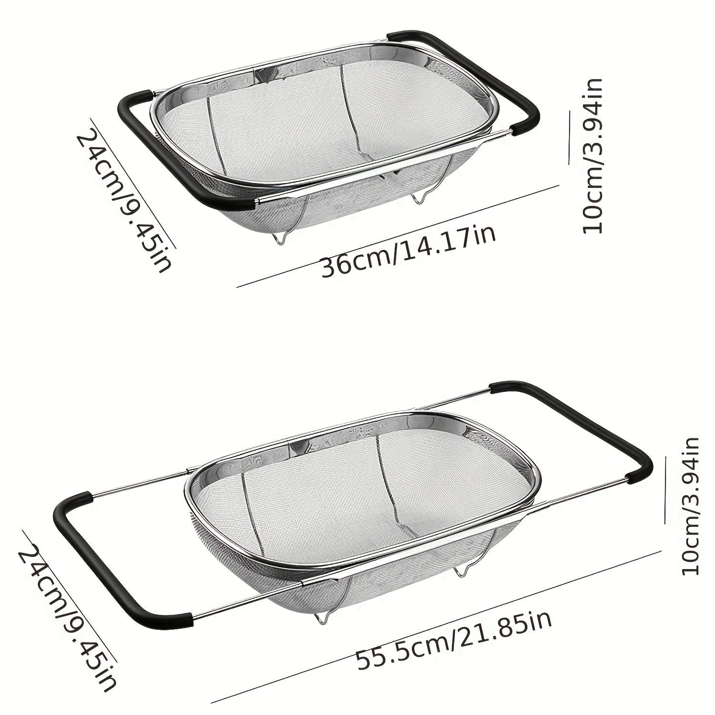 Adjustable Stainless Steel Sink Colander Rack